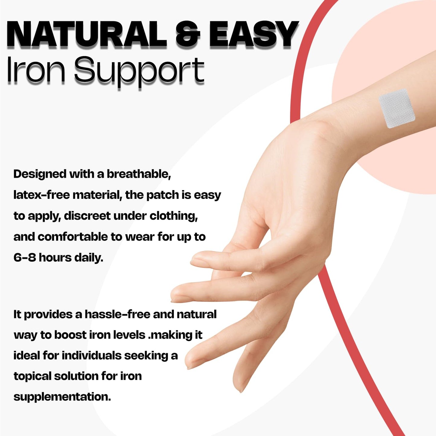 FitEval Iron Topical Patch – Easy to Use, 60 Days Supply – Sugar-Free, Latex-Free, Natural Alternative – Supports Daily Wellness & Vitality