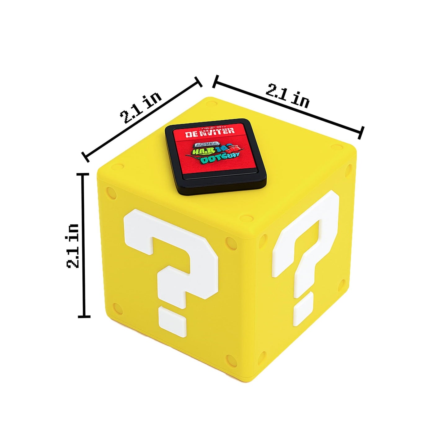 Game Card Holder for Nintendo Switch – 13-Slot Cartridge Case, 3D Printed Retro Question Mark Style, Fits All 1st & 2nd Gen Game Cards, Yellow Organizer Box for Switch, Cool Gamer Gift & Desk Decor