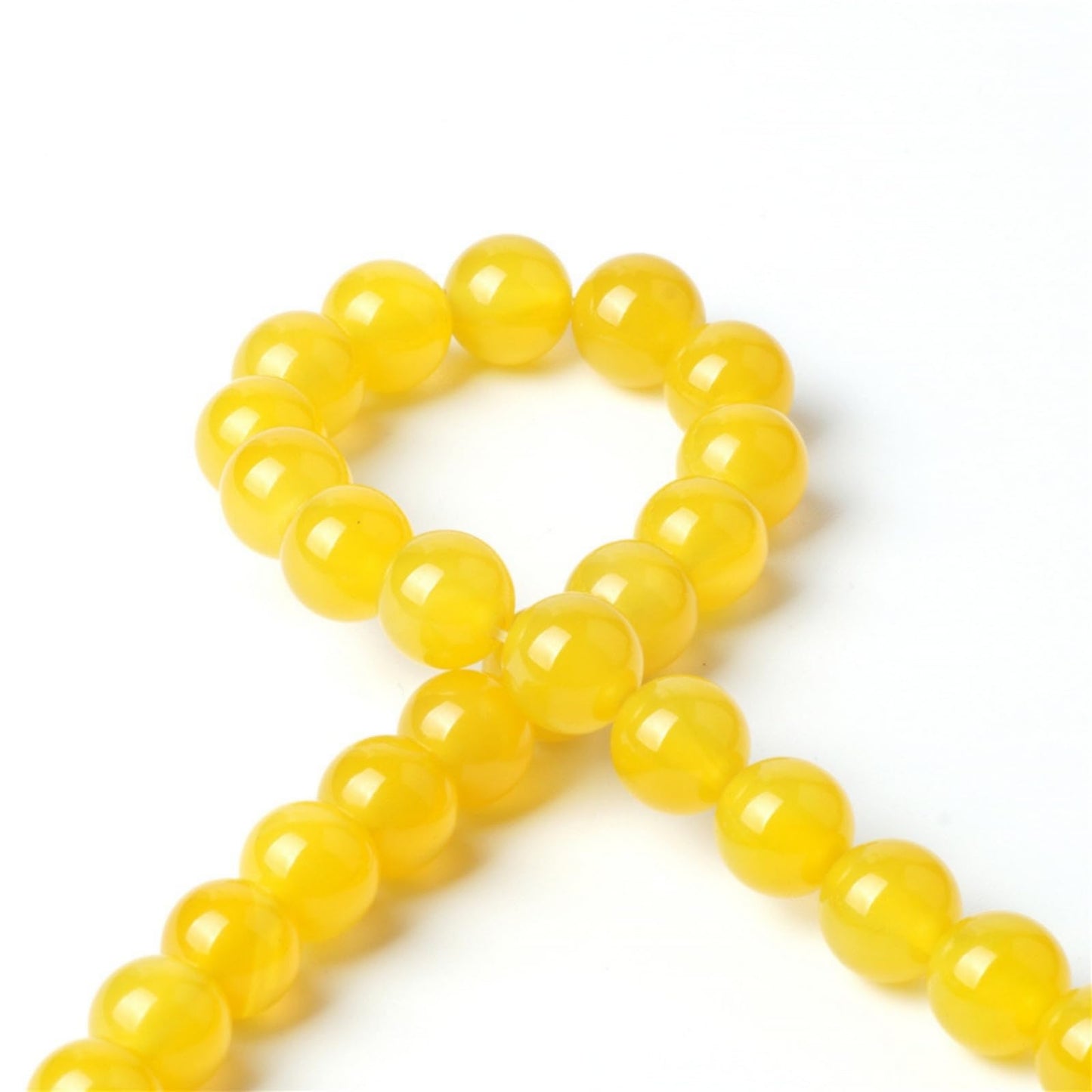 100Pcs Natural Stone 6mm Yellow Agate Round Loose Gemstone Energy Healing Beads Hole Size 1mm DIY Smooth Beads for Bracelet Necklace Earrings Jewelry Making