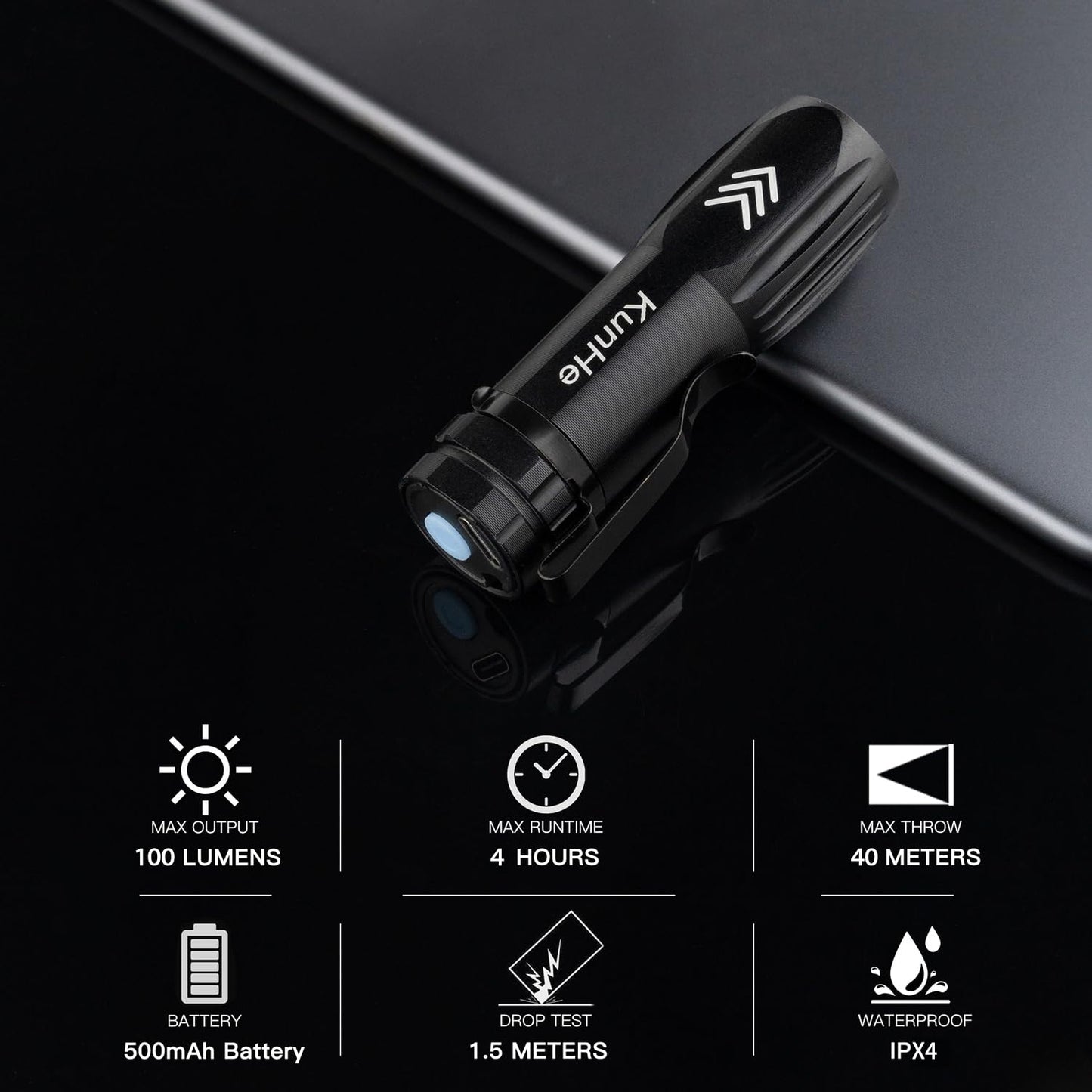 KunHe 10 Pack Small Rechargeable Flashlight Mini LED Flashlight Bright Clip-On Light EDC Flash Light with Side COB Light for Camping Home Emergency
