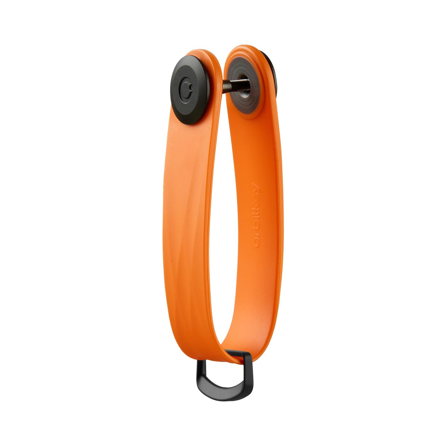 Orbitkey Active Key Organizer Lite – Durable Holder with Elastic Polymer Band, Carabiner Ring & Secure Locking Mechanism – Slim Pocket-Friendly Keychain for Everyday Carry & Travel (Tangerine)