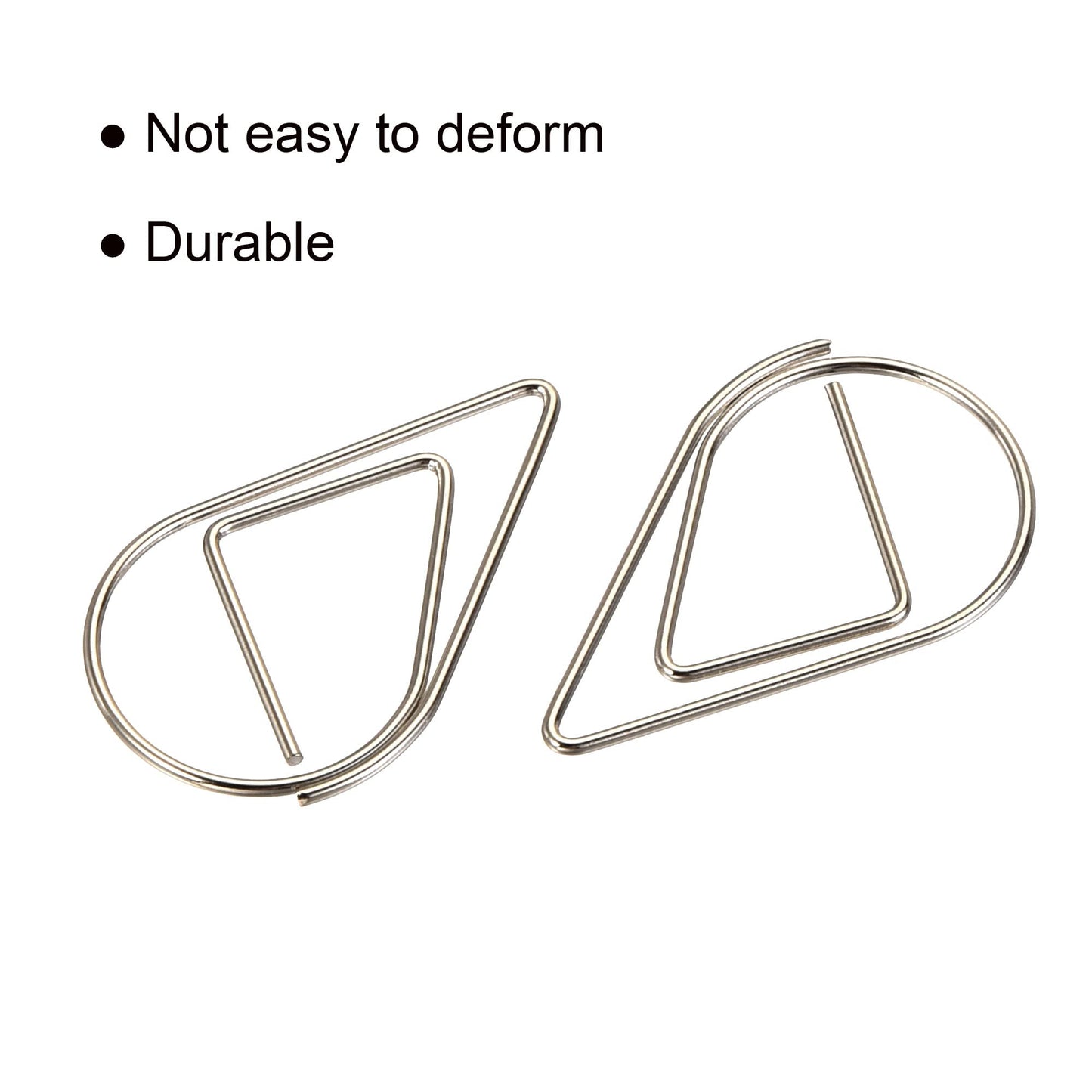 MECCANIXITY Paper Clip Drop-Shaped Cute Decorative Clips Bookmarks with Box 1 Inch Silver for Organize Office Home, Pack of 100