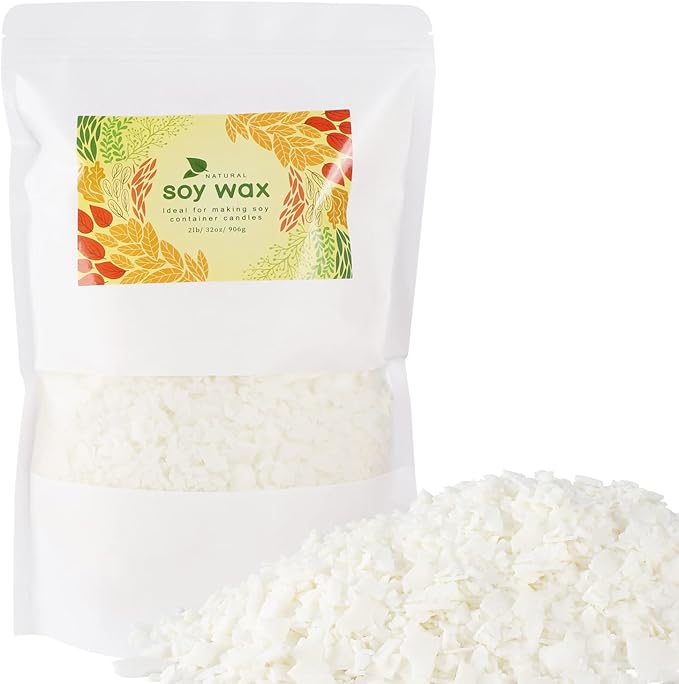 Soy Wax Flakes-Natural Candle Making Supplies-DIY Soy Wax-2 lb Bag