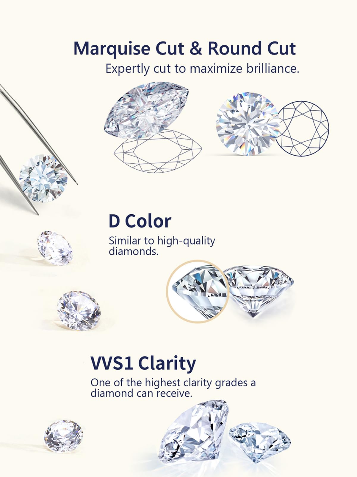 CYW Moissanite Butterfly Ring Sterling Silver Adjustable Womens Stacking Open Rings Size 9