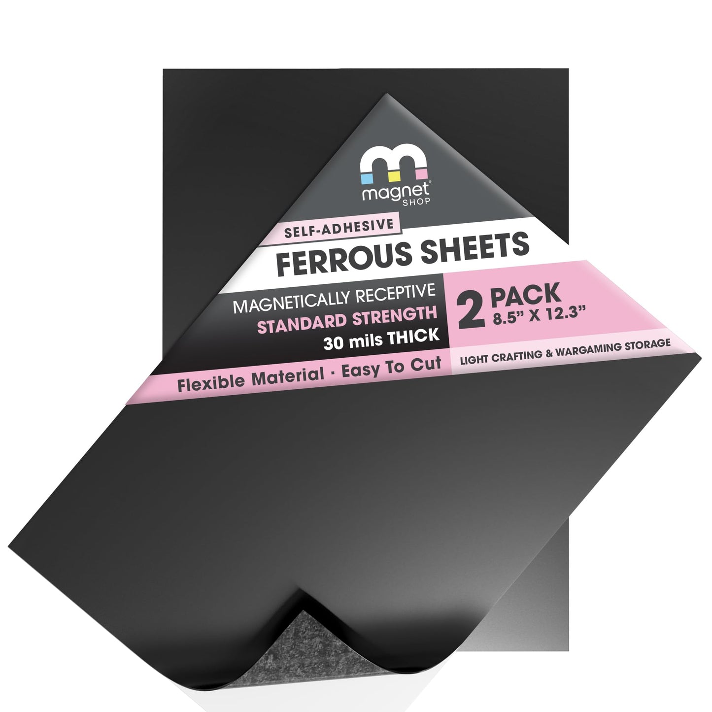 TMS Magnet Receptive Sheets with Adhesive Backing for Craft and Magnetic Miniatures Storage | Flexible Rubber Sheet Metal | 5 Pack, 30 mil Thick, 8.5” x 12.3” | Fits Inside US Really Useful Box