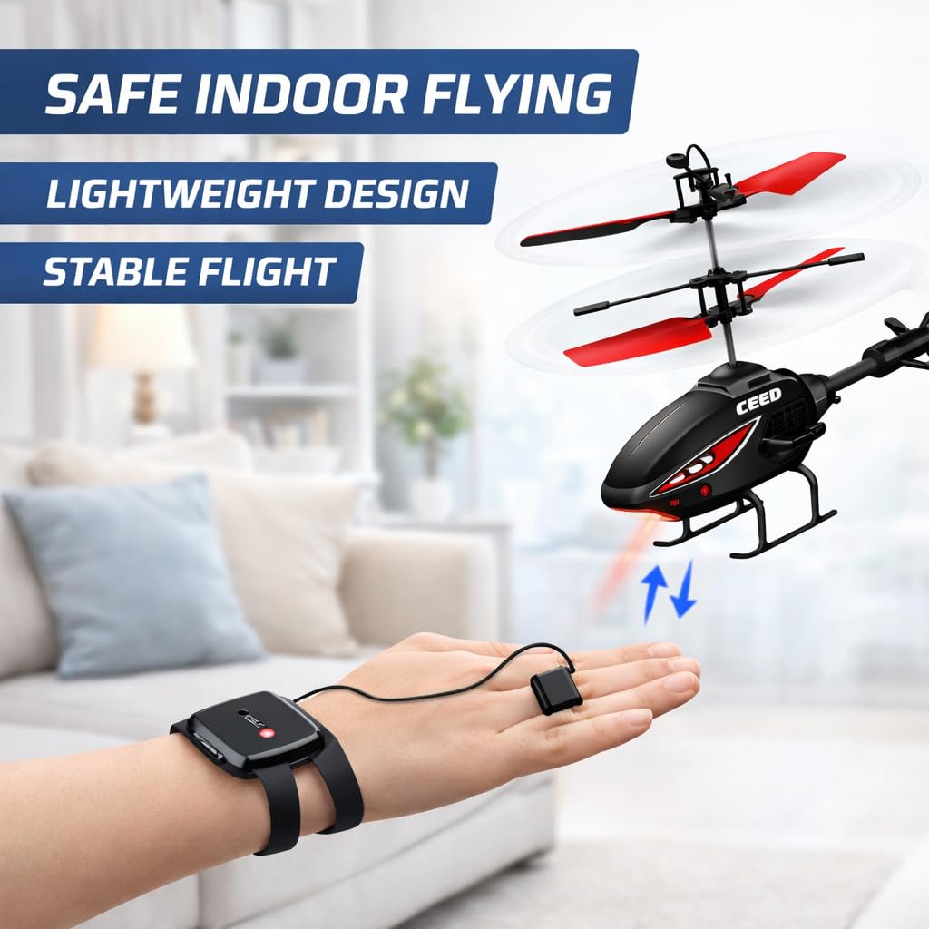 Gesture Control RC Helicopter Toy for Kids – Remote Control Helicopter Alternative, Fly with Your Hand, No Remote Needed, Easy Indoor Helicopter Toy for Boys & Girls Ages 8+