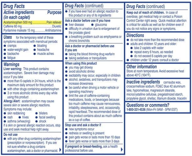 Midol Complete Menstrual Pain Relief Caplets with Acetaminophen for Period Cramps, and Menstrual Symptom Relief - 40 Count (Pack of 3) (Packaging May Vary)