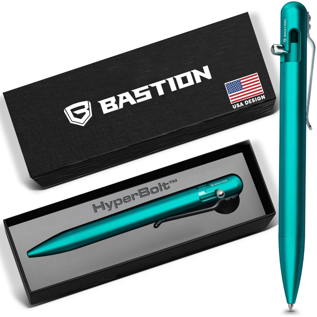 BASTION® Luxury Bolt Action Pen, Durable Professional Ballpoint Pen with Fine Tip, EDC Pen, Ink Refillable Pen for Birthday Gift, Travel Pen for School and Work
