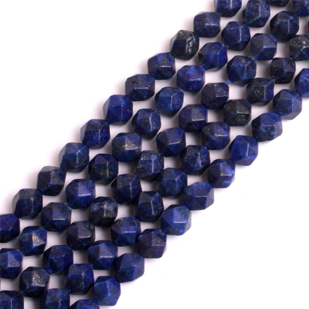 GEM-Inside 8mm Lapiz Lazuli Gemstone Loose Beads Faceted Cambay Crystal Energy Stone Power for Jewelry Making 15"