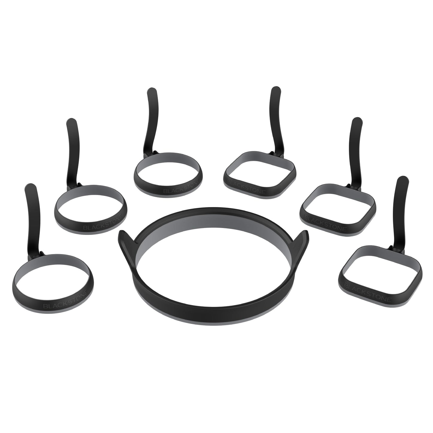 Blackstone Egg & Omelet Ring Kit (7 Piece Set) – Non Stick Silicone Egg & Omelette Cooker Mold for Pancake, Patties & English Muffin – Round Egg Cooking Shaper–Griddle Accessories for Breakfast - 5515