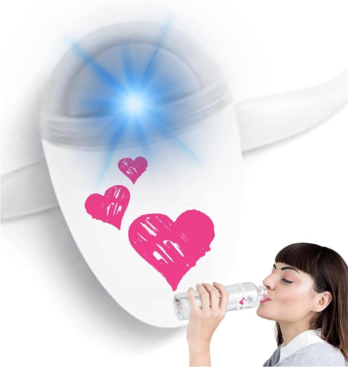 ULLA Drink Water Reminder, Smart Light for Water Bottle, Fits Most Bottles, Lights Up When Time to Drink, Hidrate Smart Water Bottle Reminder to Drink, Smart Hydration Reminder (Sweetheart)