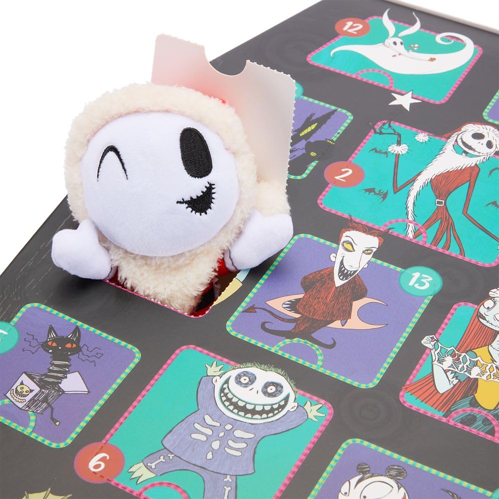 Disney Store Official The Nightmare Before Christmas 13-Day Halloween Countdown Calendar - Includes 13 Mini Disney Plush Toys Featuring Santa Jack Skellington, Sally, Zero, Oogie Boogie, and More