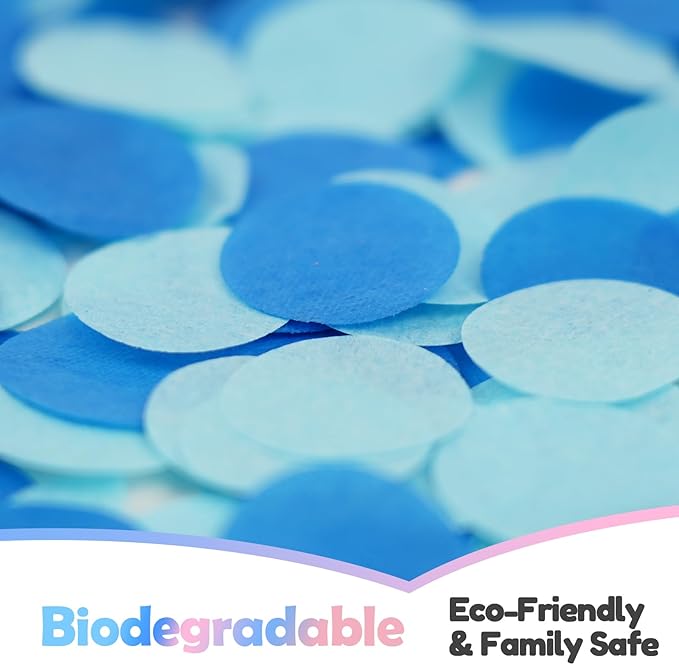 Gender Reveal Confetti Cannon - Confetti Poppers - Blue, 2 Pack - Baby Boy Gender Reveal Party Poppers - Blue Paper Baby Party Supplies Pop Gun
