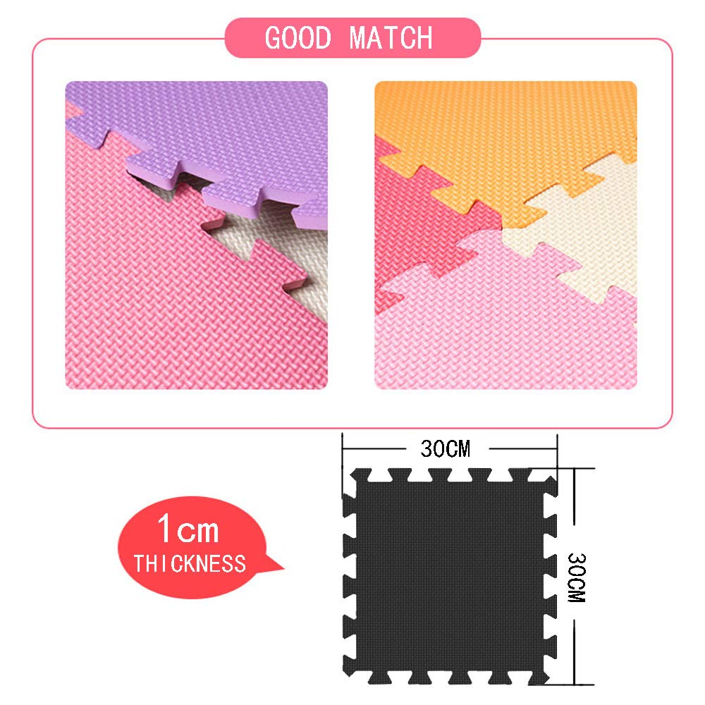 MQIAOHAM® 18 Pieces Puzzle Play Mats, Soft Baby Play Mat, Kids Interlocking Foam Floor Tiles, Toddlers Carpet Playmats G301018-101104112