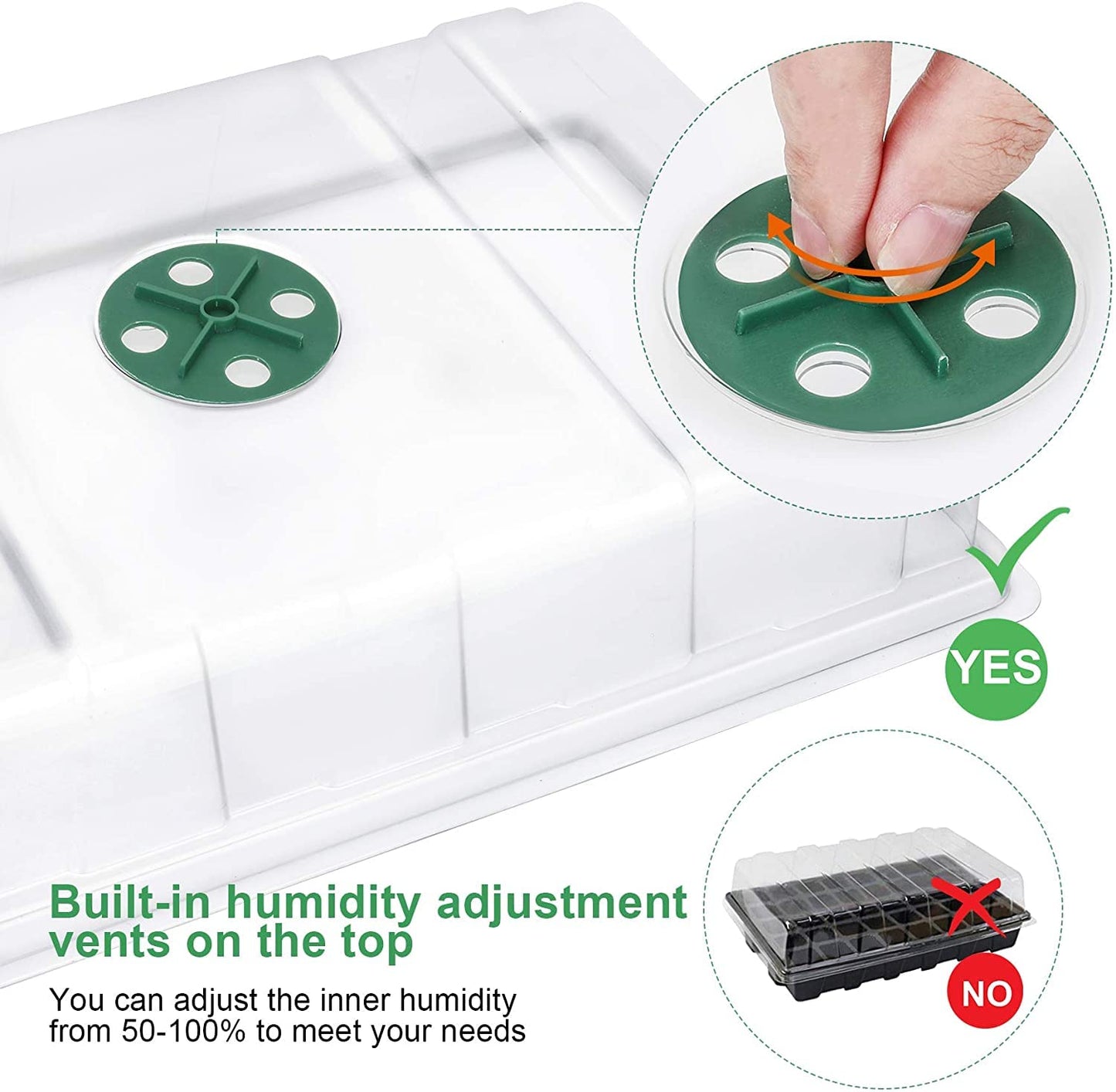 MIXC 5 Packs Seedling Trays+ 30 Packs Plant Nursery Pots with Humidity Dome