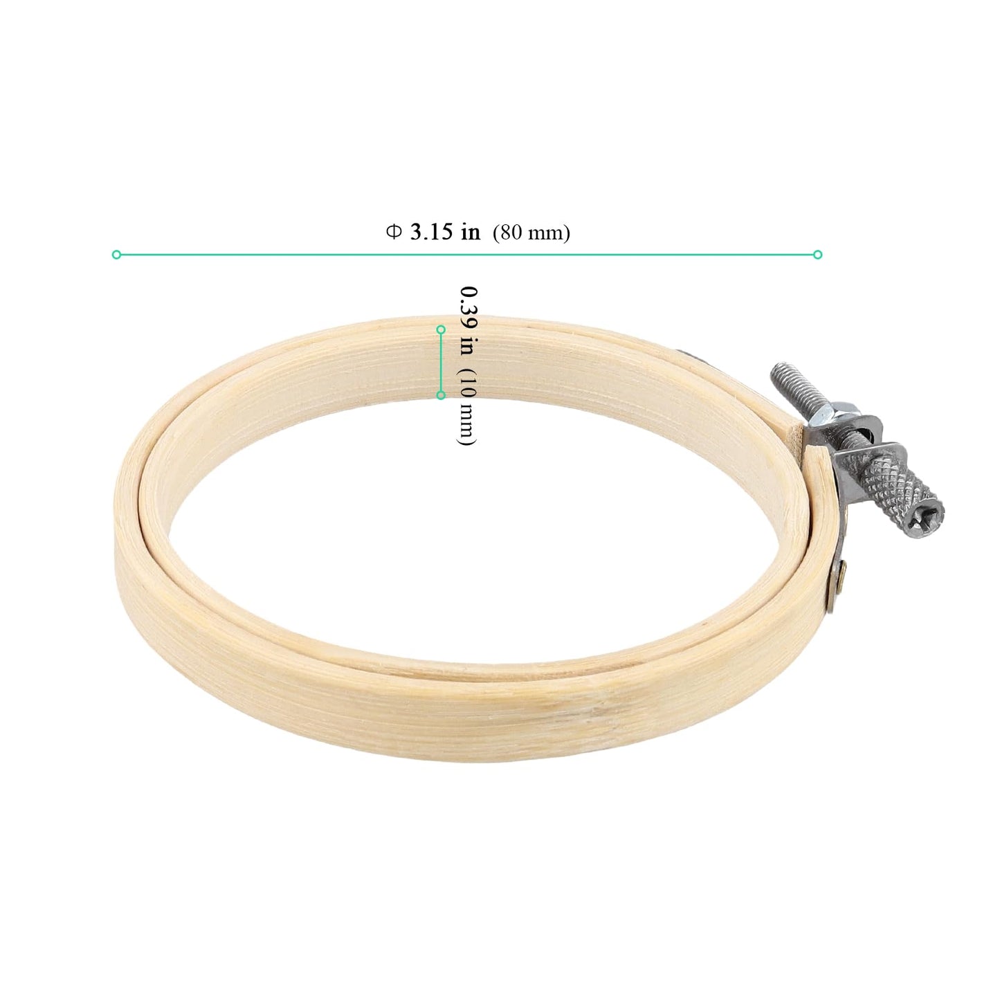 SENJEOK 40pcs 3 Inch Bamboo Embroidery Hoops, 8cm Cross Stitch Circles, Adjustable Wood Embroidery Hoop for Sewing Craft, Home Decoration