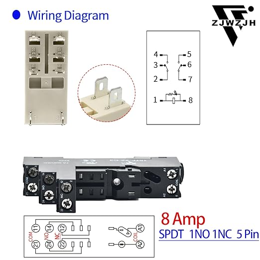 Power Relay 12V Miniature Electromagnetic Relay 8Amp DPDT 2-Pole with Indicator Light, Test Button and Socket Base UL Certification (8 Pin- 8A, DC 12V)