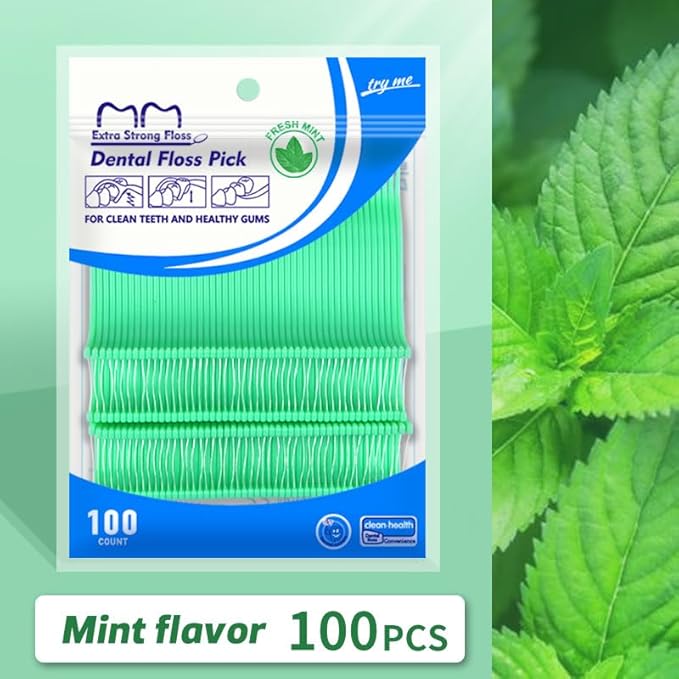 Fruit Flavored Floss，toothpicks，Cleaning Teeth，Ultra-fine Dental Floss Stick, Fight Tooth Decay and Keep Your Teeth Clean，Teeth Cleaning Tool (400 Pieces (Bagged/Single line), Mixed Flavors)