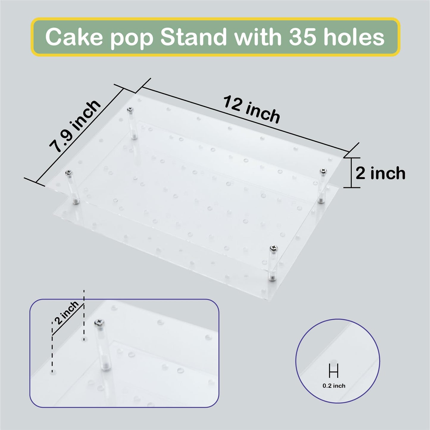 Cake Pop Kit Including 200 pcs 6 inch Lollipop Sticks and 200 Clear Wrappers, 35 Hole Clear Acrylic Display Stand, Metal Baller Scoop, Culinary Decorating Scooper, 200 pcsTwist Ties
