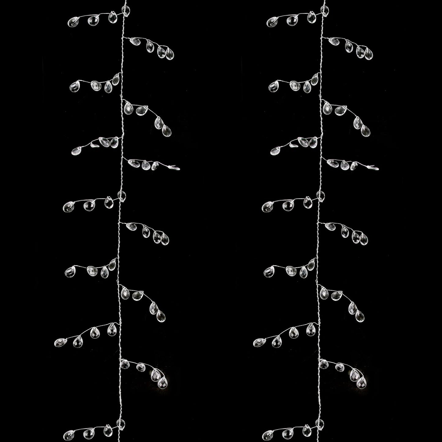 FOIMAS 16ft Clear Acrylic Wire Bead Garland Strand Ice Faux Crystal Bead String Garland for Christmas Tree Craft Wedding Birthday Party Decoration