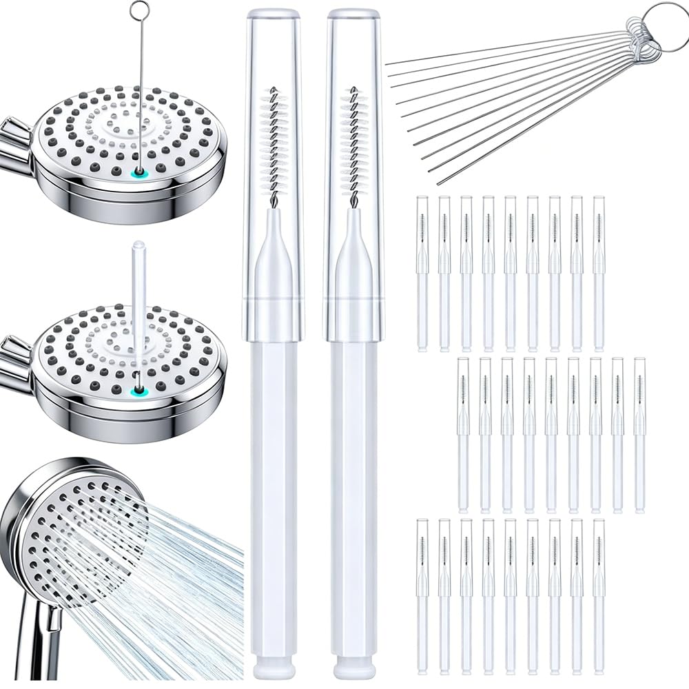 Shower Head Cleaning Brush Small Hole, 2026 New Showerhead Cleaning Brushes Picks for Household Bathroom, Multifunction Crevice Tiny Brush, Shower Head Cleaner Tool (30 Pcs)