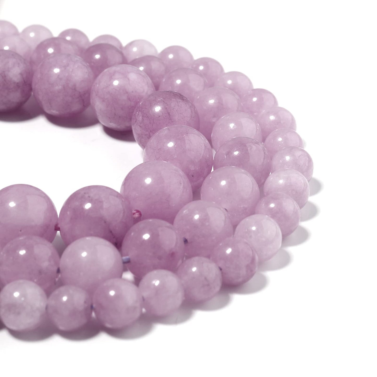 Filluck Natural Stone Beads Pink Opal 8mm Polished Round Smooth Gemstone Beads for Jewelry Making 15 Inch(Pink Opal,8mm)