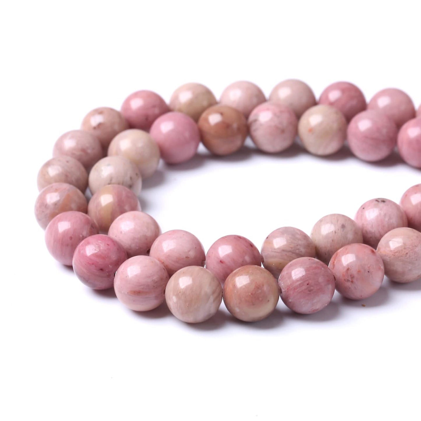 60PCS 6MM Natural Rhodonite Beads Round Loose Stone Beads for Jewelry Making DIY Energy Stone Healing Power Bracelet 15"