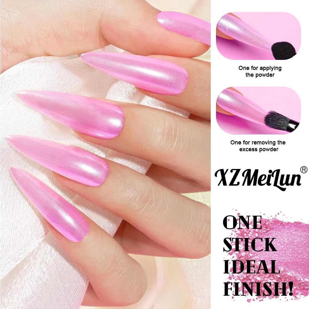 XZMeiLun Chameleon Chrome Nail Powder, Big-Capacity0.8g Aurora Silver Turns Yellow Mermaid Aurora Powder Pigment Pearlescent Nail Art Glitter Decoration, Can mixed With Builder Gel Nail Polish For Use