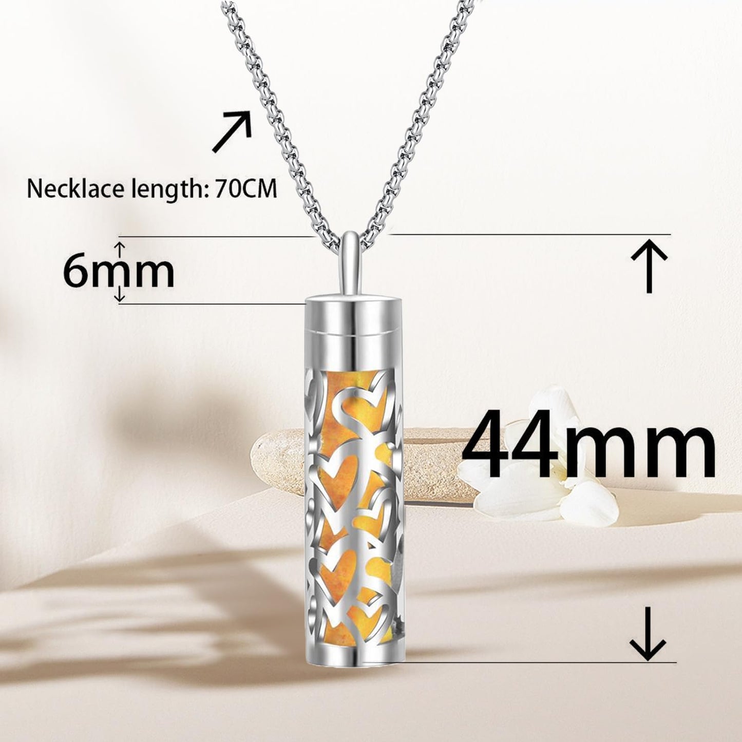 YAFIYGI Essential Oil Necklace with 10 Refilled Pads Aromatherapy Pendant Perfume Locket Stainless Steel Diffuser Jewelry for Couples Scent Pendant Aroma Aromatherapy Present for Women Men