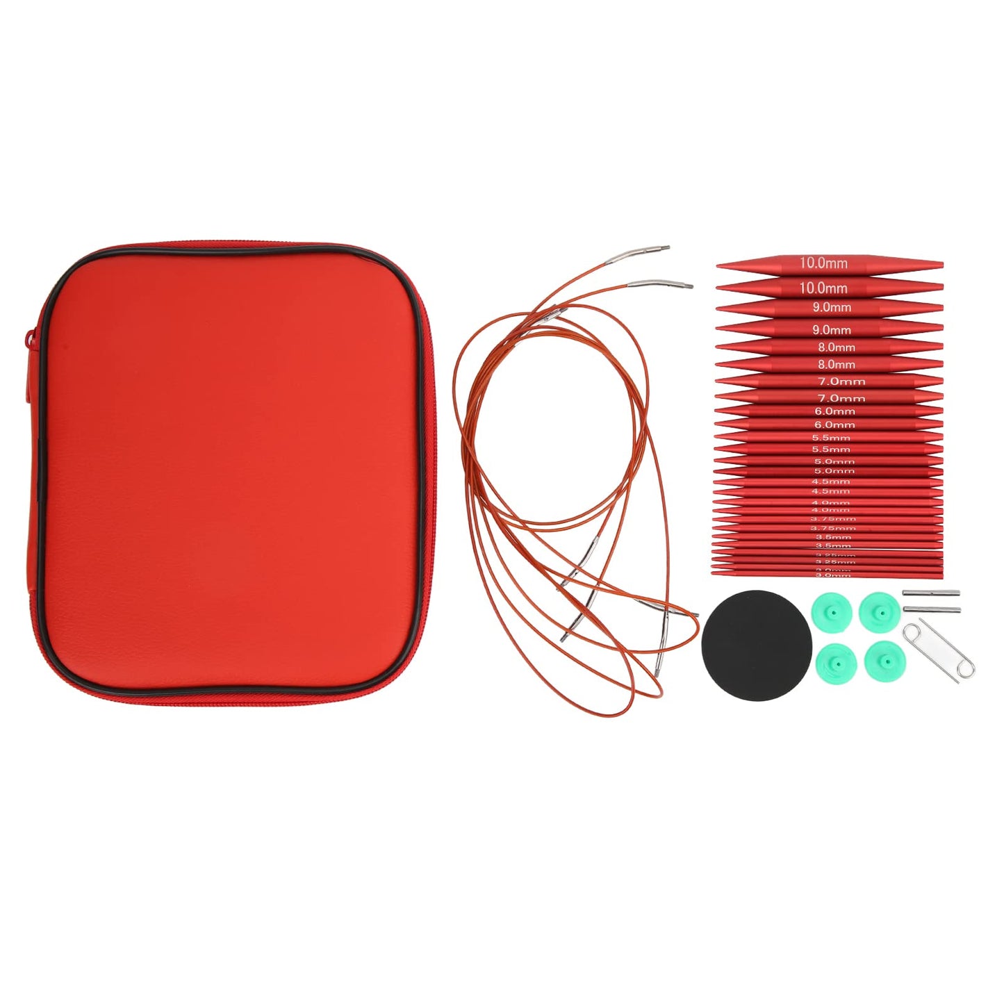 Fayelume Interchangeable Knitting Needles, Circular Knitting Needles Set, with Storage Case and Extension Cable Knit, for Beginners, 3 MM to 10 MM