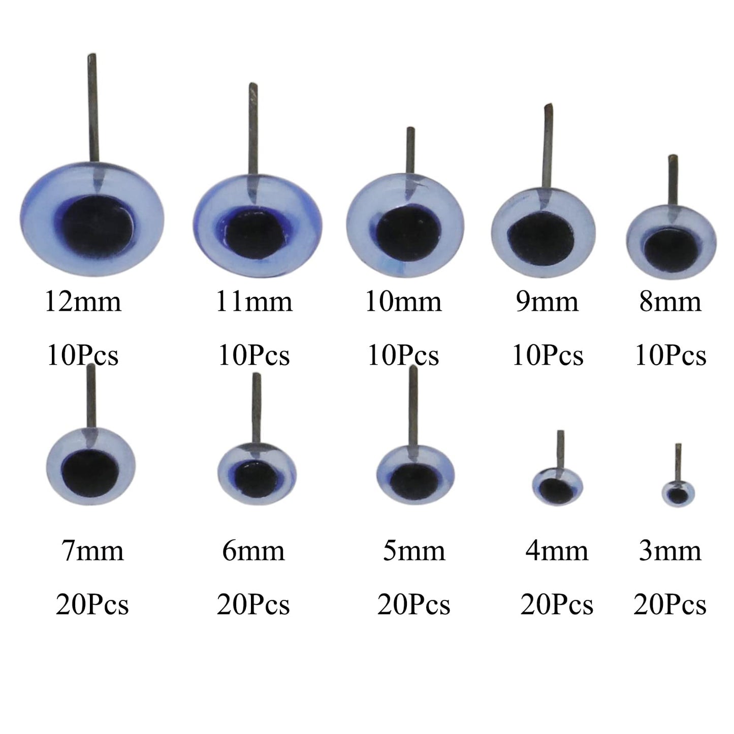 150Pcs Needle Felting Eyes mini Glass Blue Eyes Kits for Teddy Puppets Dolls Wool Felting Crafts