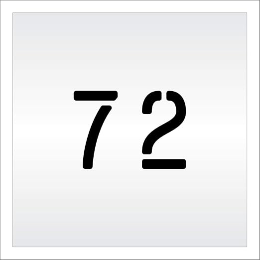 Pavement, Curb, and WheelStop Stencils - 4 inch Double Number Stencil - (72) - 4" x 5.5" x 1/8" (128 mil) - Pro-Grade