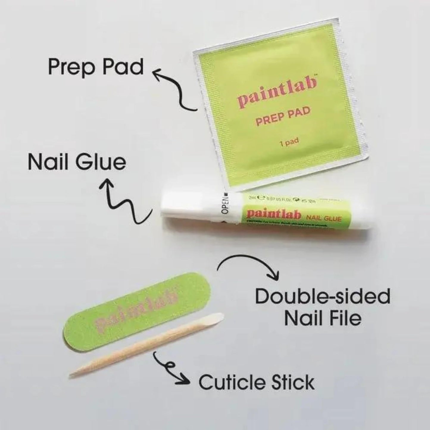 PaintLab Press On Nails - Butter Chrome Yellow Tips Almond Fake Nails, 30 Nails in 15 Sizes with Glue, Reusable Salon Quality Press On Nails