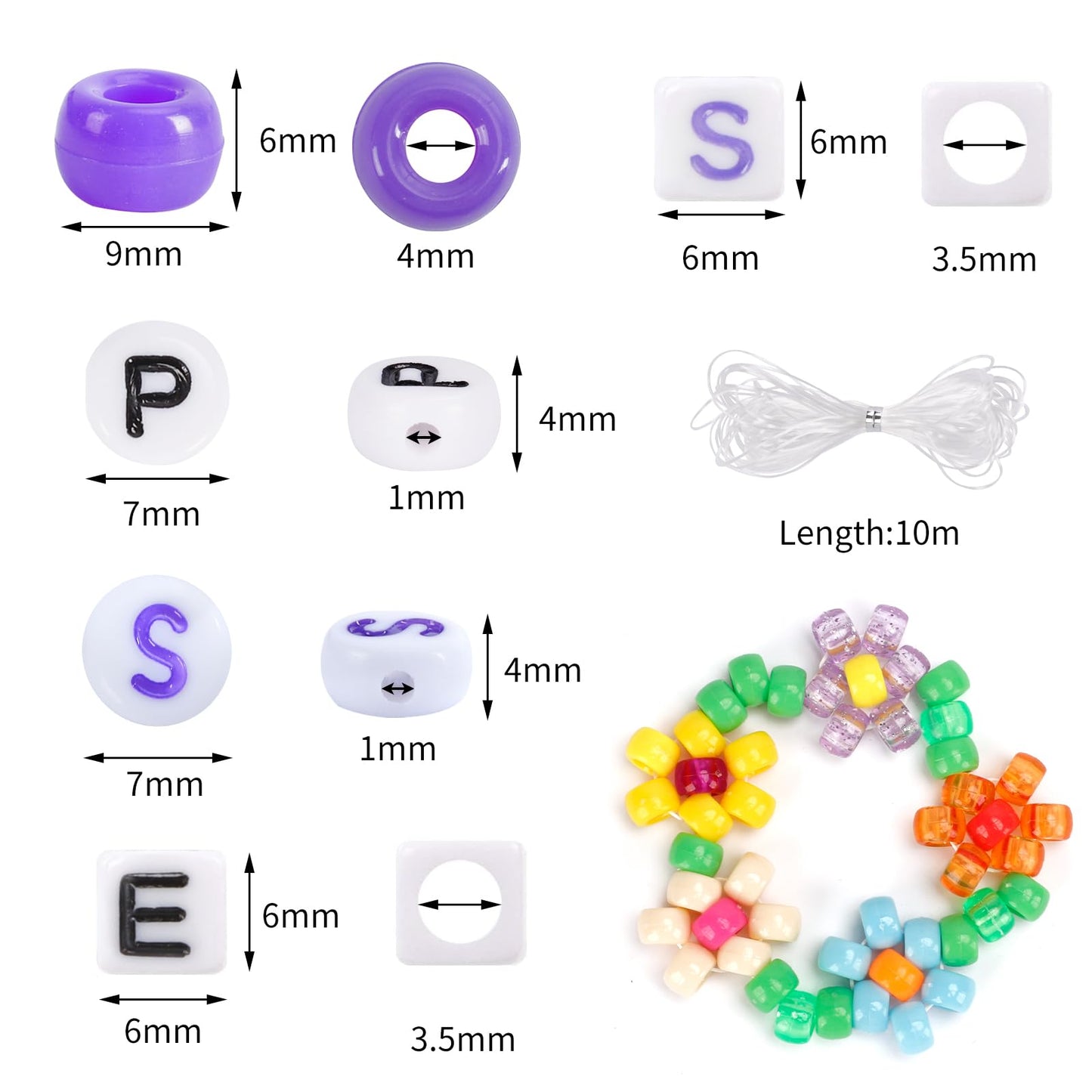 QUEFE Bracelet Making Kit 6 Boxes 120 Colors Pony Beads Kandi Beads Kit 4700pcs Kandi Starter Kit Rave Beads Friendship Bracelets with Letter Bead Pony Beads Kit for Beginners