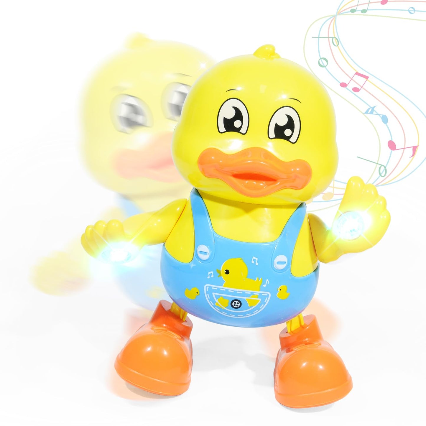 lonfypeng ‌Interactive Dancing Duck Musical Toy for Toddlers, Flashing Lights & Melodies, Baby Musical Easter Duck Toy Dancing Crawling Tummy Time Toys Birthday Easter Gifts