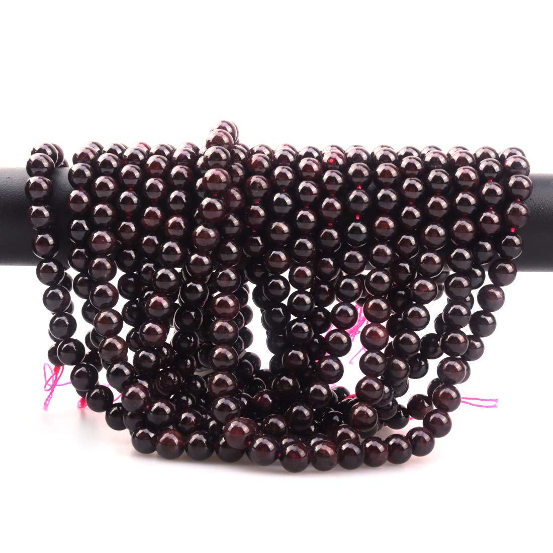 ICAI Beads 10mm Natural Garnet Gemstone Round Loose Stone Beads for Jewelry Making DIY Crafts Design 1 Strand 15" APPR.34-36pcs