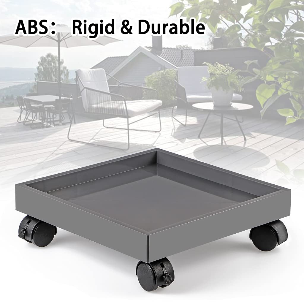 Skelang Square Wheeled Plant Dolly - ABS Planter Trays, Heavy Duty, Load Capacity 110 Lbs