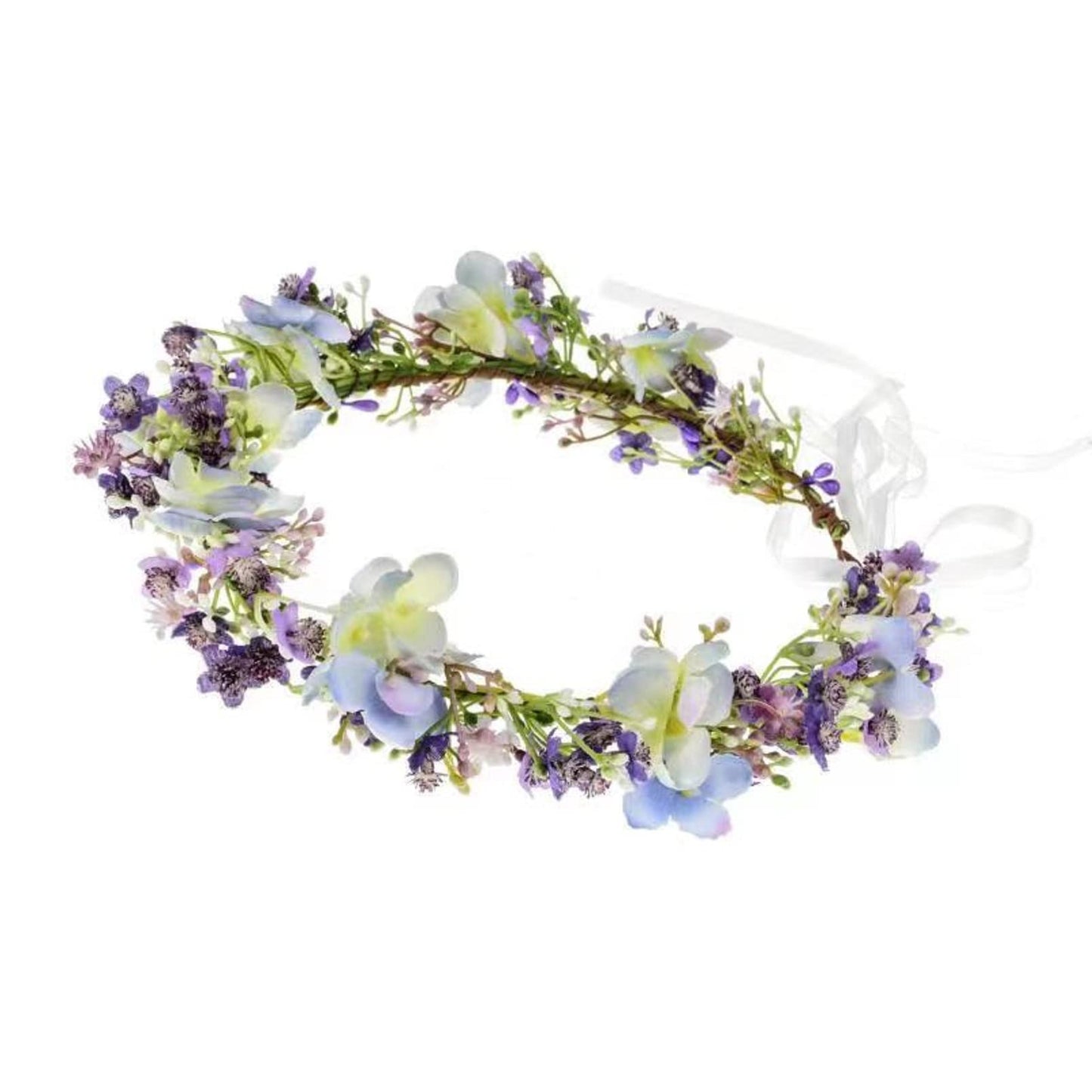 Vividsun Green Leaf Flower Crown Eucalyptus Crown Wedding Bridal Maternity Photo Props Headpiece (A/purple)