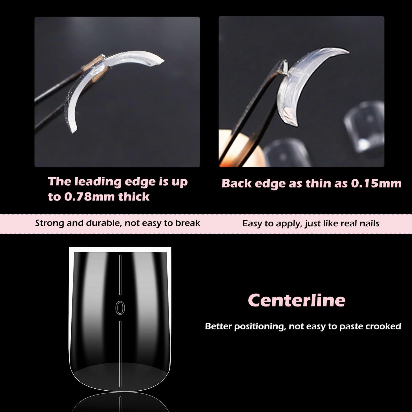 Wellquinn Short Square Nail Tips, 510Pcs Thick Straight Full Cover Fake Nails, Sharp Square Clear Press-On Nails French Acrylic False Nail Tips for Salon Home DIY 15 Sizes