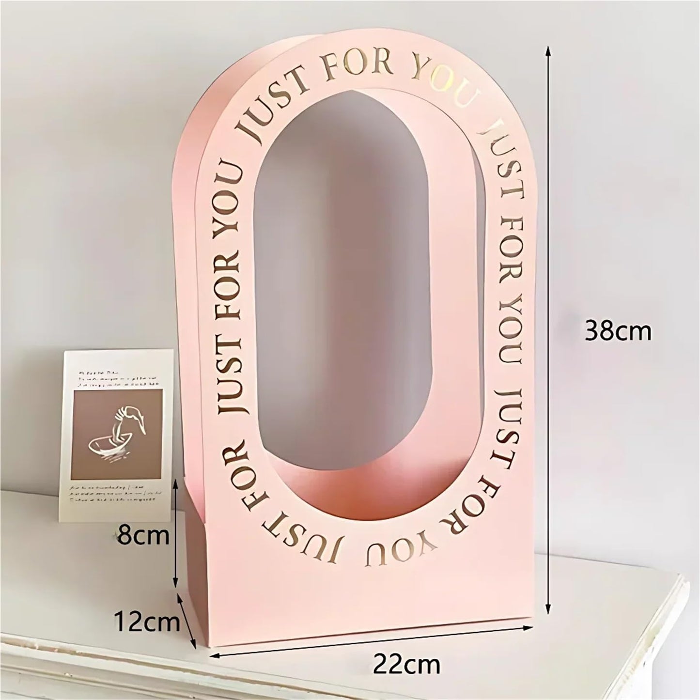 Nikeg Kraft Paper Flower Gift Bags 12Pcs Valentine's Day Hollow Folding Handheld Flower Basket Simple Box Paper Handbag Mother's Gift Arrangement(Red)