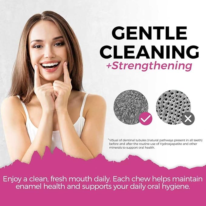 Hydroxyapatite Gum, 90 Pieces, Good for Teeth Remineralization, Sugar-Free Watermelon Chewing Gum with Xylitol, Two pills after meals to freshen breath and clean teeth