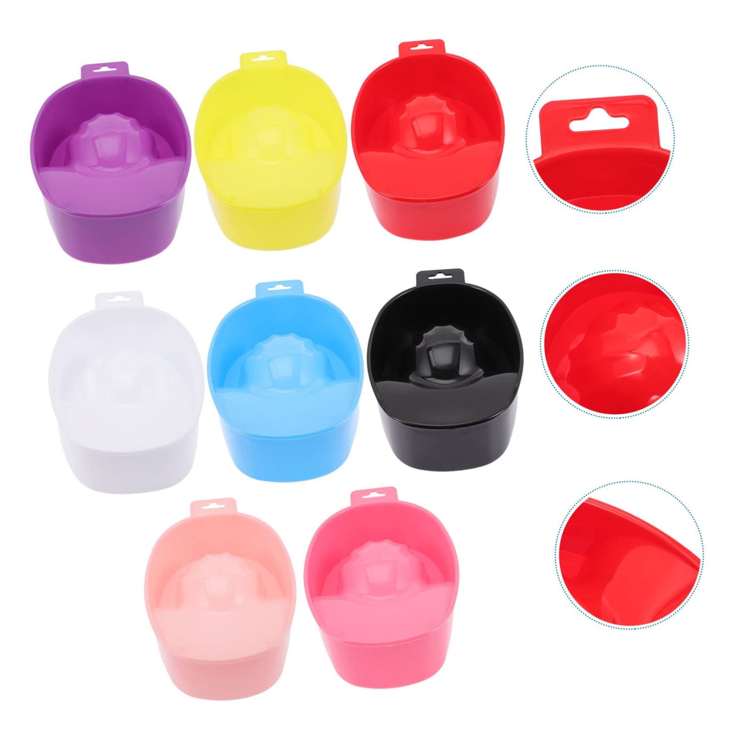 Nail Soaking Bowl Acetone Proof, 8PCS Nail Polish Powder Removal Tray Manicure Bowl Soaker Set for Art Fake Polishing Remover Treatment, Manicure Soaking Tool