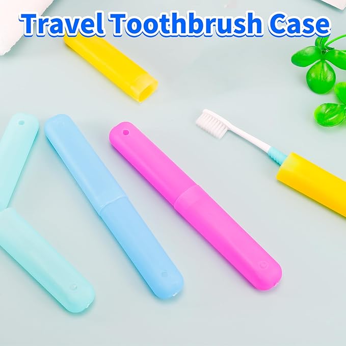 48 PCS Toothbrush Case Set,Travel Toothbrush Case,Plastic Portable Toothbrush Holder,Dust-proof Toothbrush Box Storage,Toothbrushes Carrier for Traveling,Bathroom,School,Home, Camping,6 Colors