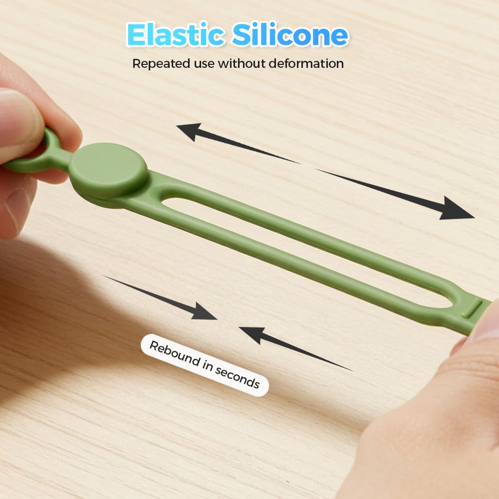 Data Cable Organizer Ties, Silicone Cable Straps Cord Organizer For Bundling Earphone, Charger Wire, Computer Cords, Reusable Cable Ties Wire Organizer In Home,Kitchen (30PCS-B)