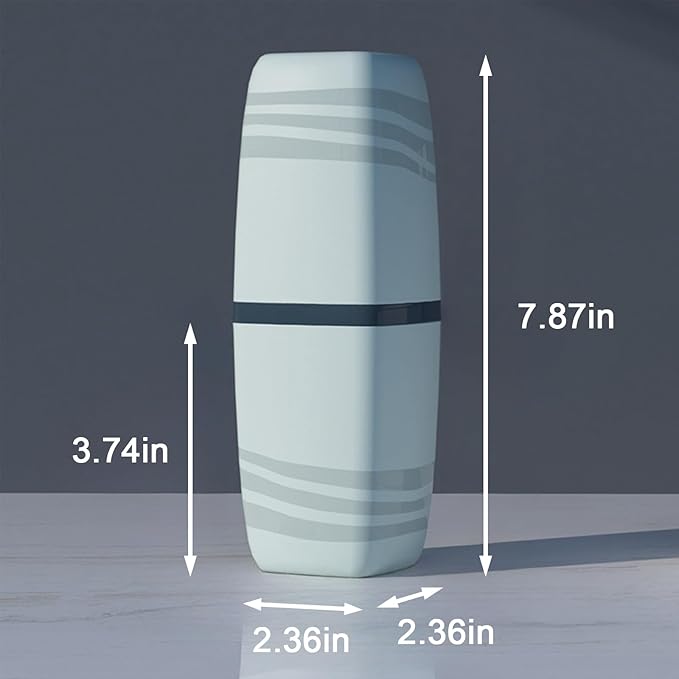 2PCS Blue Toothbrush Travel Case，Portable Multifunctional Toothbrush Holder，Travel Toothbrush Holder with Cover for Trip/Bathroom/Camping