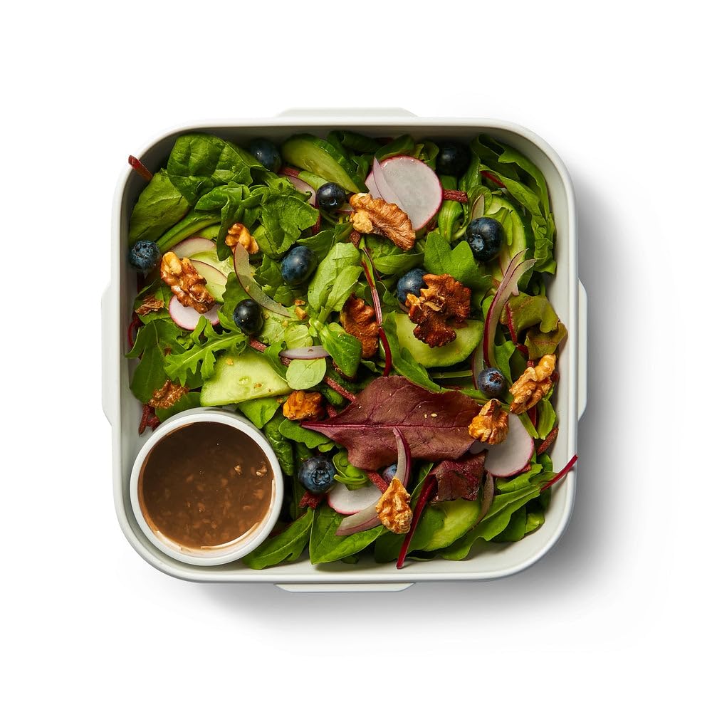 BLACK + BLUM Bento Box Style Compartment Food Container | Packed Lunch Box with Stainless-Steel Travel Fork, Leak-Proof, Microwave Safe | Ocean Blue, 34 oz / 1000 ml