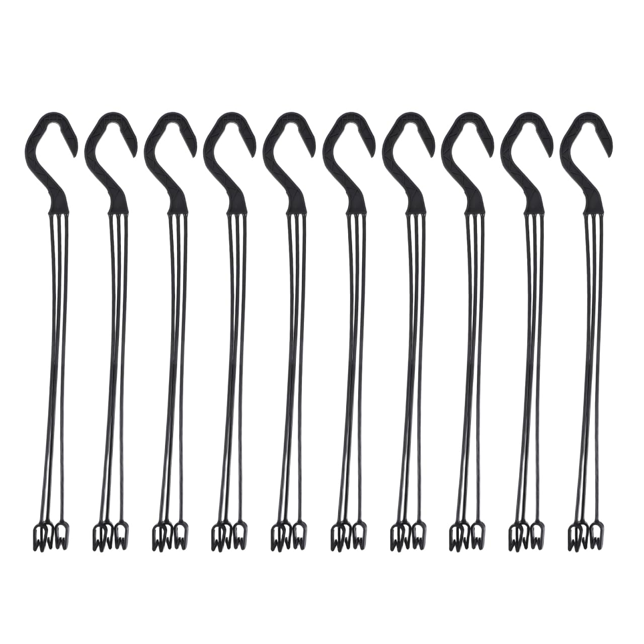 Lurrose 10Pcs Plastic Hanging Basket Hooks Hanging Planter Holder Flower Pot Hangers for Outside and Indoor Small Flower Pots, Black