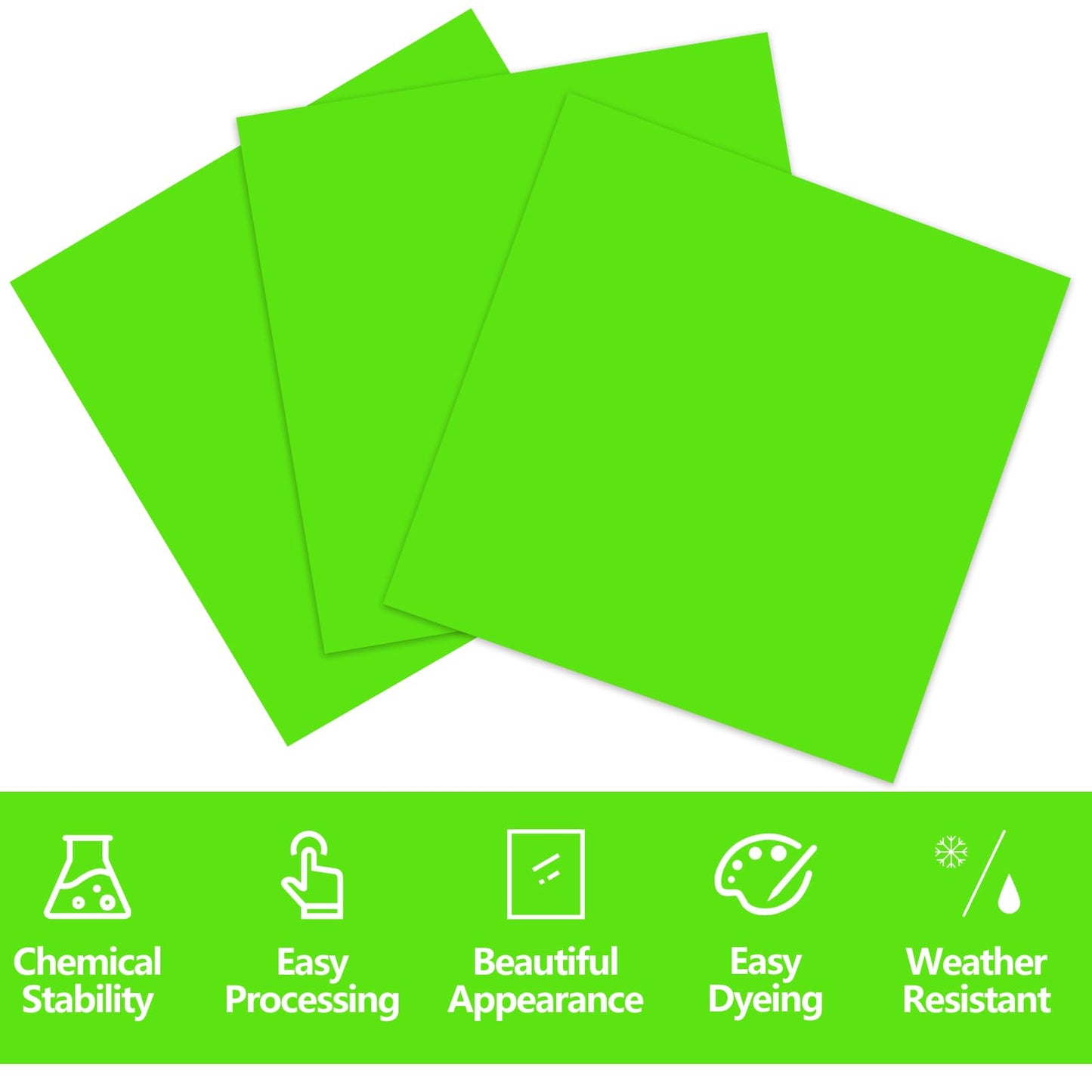 Frddiud 3 Pcs Green Acrylic Sheets, 12 x 12 x 1/8 Inch Laser Cutting Plastic Plexiglass Panel, Sheets for DIY Projects, Crafts Art Display, Signs (Green)