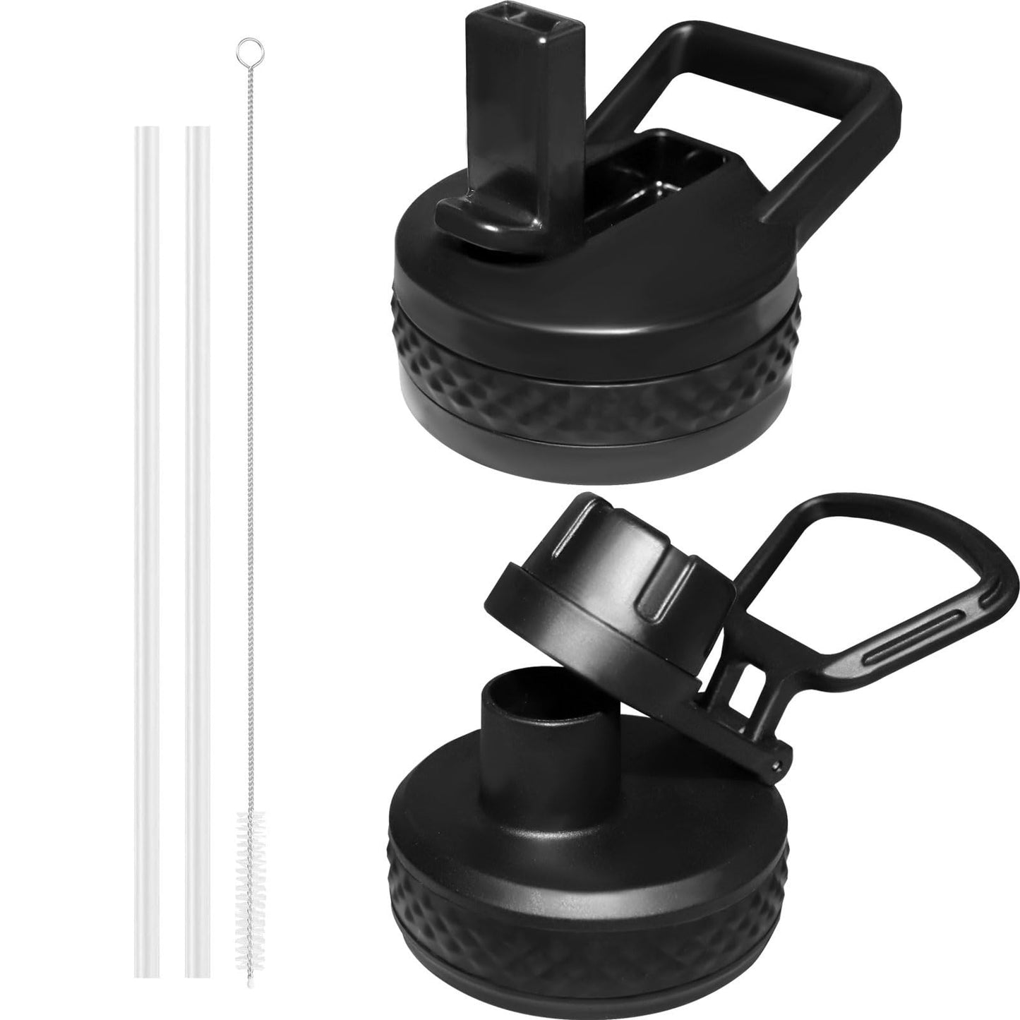 HYDROYOTA Straw Lids for Hydroflask Wide Mouth 12 32 40oz，Replacement Flask Cap for Insulated Water Bottle Accessories Black,Leak Proof Straw Tops Cover