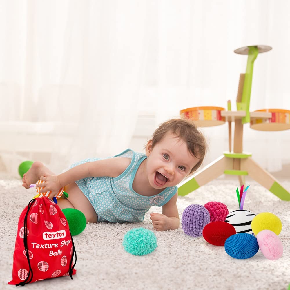 Baby Sensory Texture Ball Toy Set,10Pcs Montessori Toys for Babies 6-12 Months,Develop Fine Motor & Sensory Play for Newborns’ Early Learning,Fidget Stress Toys for Autism/Anxiety Relief.
